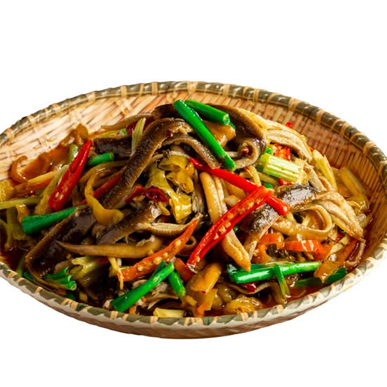 双椒爆鳝丝 Shredded Eel with Green Peppers and Chili